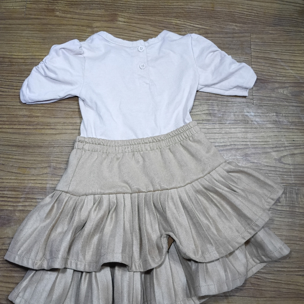 Little Lass Toddler Girl 2T Western Cowgirl One Piece Dress Pink Boot Ruffles - Picture 4 of 5